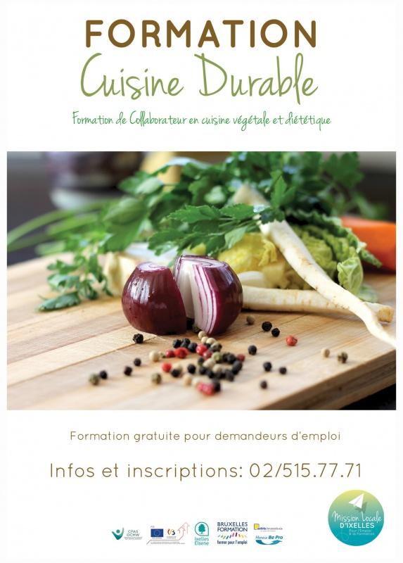 Formation en cuisine durable: collaborateur en cuisine végétale et diététique Affiche de la formation en cuisine durable: collaborateur en cuisine végétale et diététique